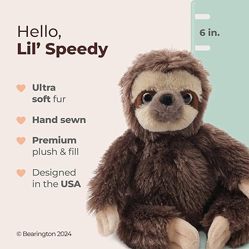 Vista 2 de Bearington Sloth Stuffed Animal Sloth Plush Toy Jungle Stuffies Plushies for Teens, Kids, Boys & Girls