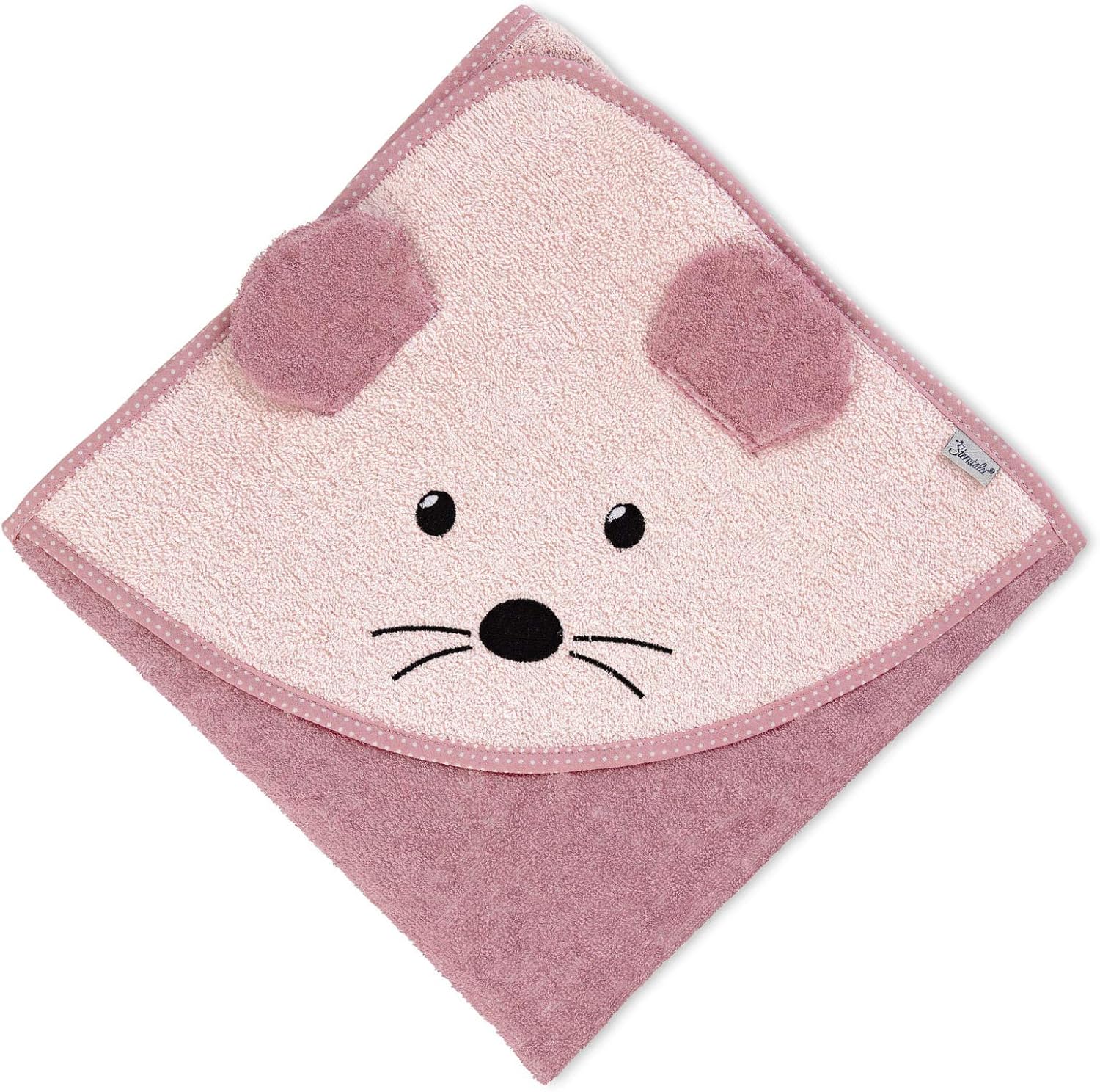 Sterntaler Kapuzenbadetuch Maus Mabel, Alter: ab 0 Monate, 100 x 100 cm, Rosa