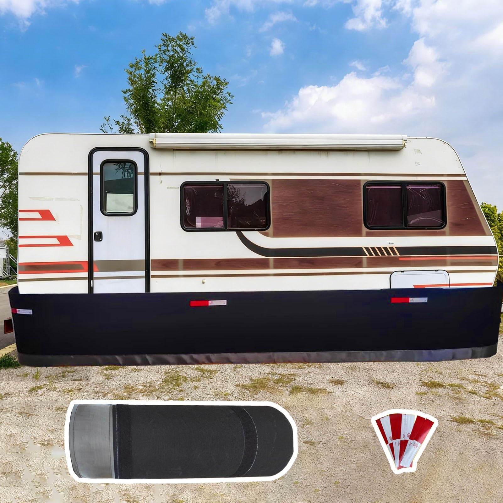 Jupe pour mobil-home toutes saisons 18,9m robuste haute densité