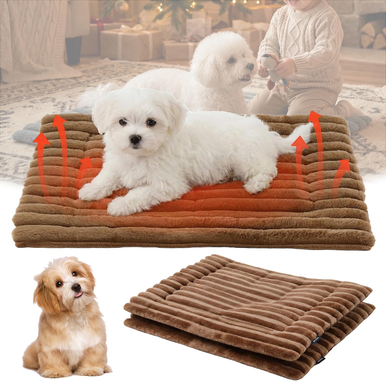 2 Pack Selbstheizende Decke für Katzen und Hunde, SelbstwäRmende Katzendecke, Isoliert, Warm, Ohne Strom, für KäTzchen, Geeignet für Wohnzimmer, Sofa, Boden, Transportbox, Zwinger