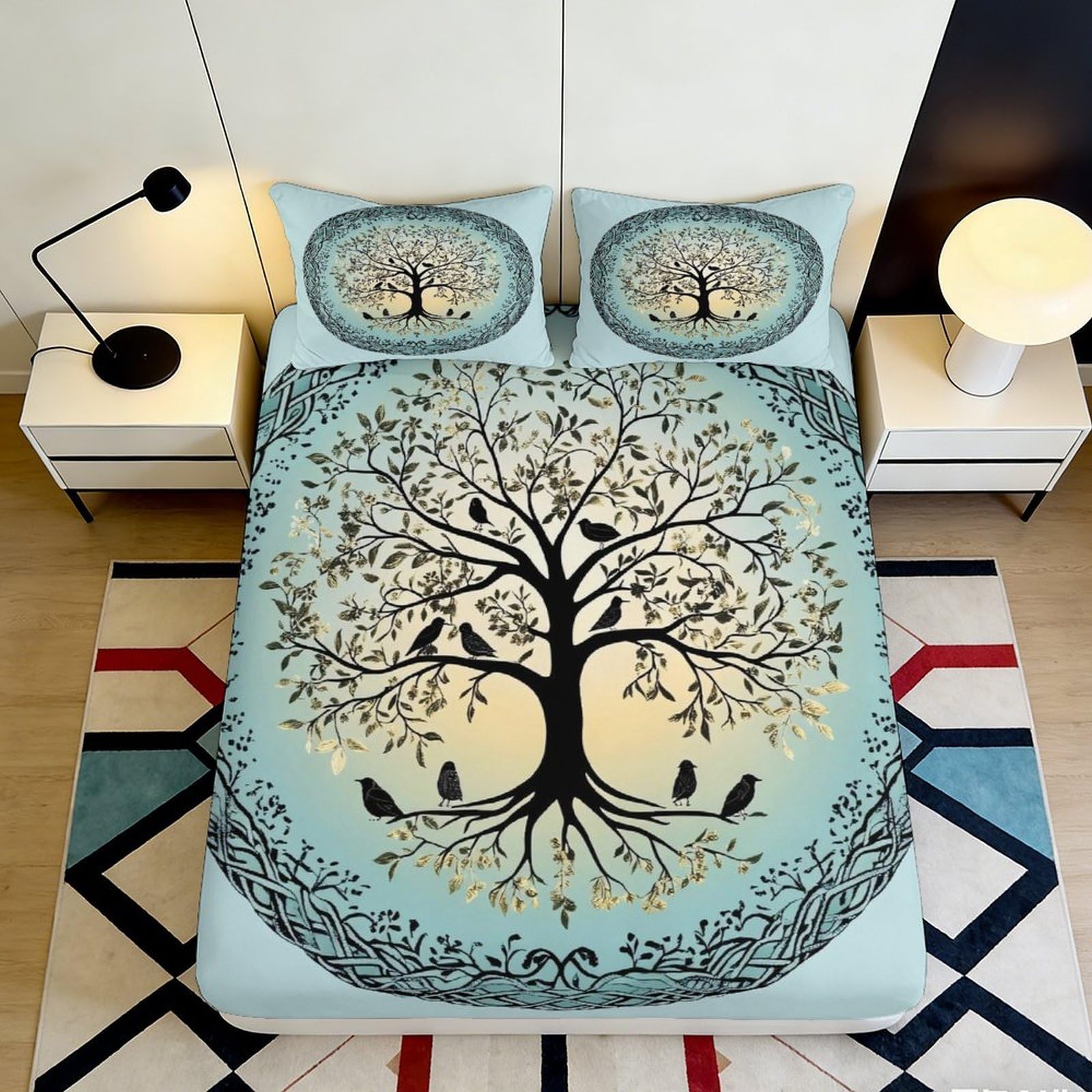 3D Printed Floral Fitted Sheet Microfiber Bedroom Set Deep Pocket Non-Slip Orchid Mattress Fitted Cover for Adults 120x200x25cm
