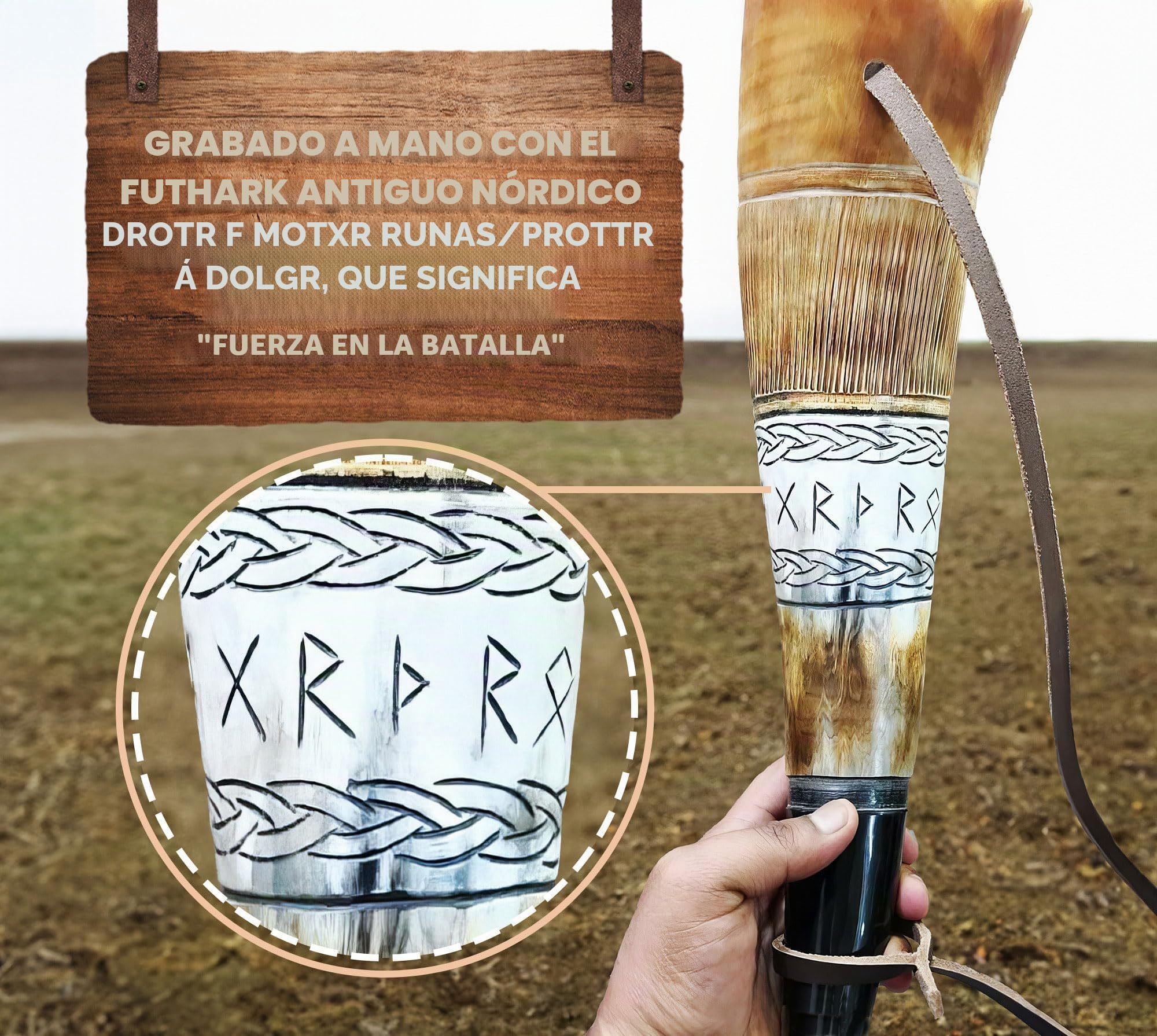 Norse Tradesman - Cuerno vikingo, sonido profundo, pulido