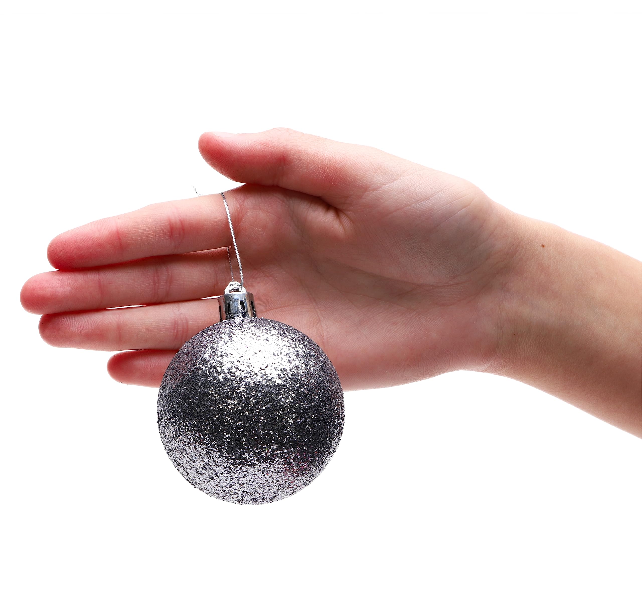 Christmas Concepts® Pack of 10-60mm Christmas Tree Baubles - Shiny, Matte & Glitter Decorated Ornaments (Graphite Grey)