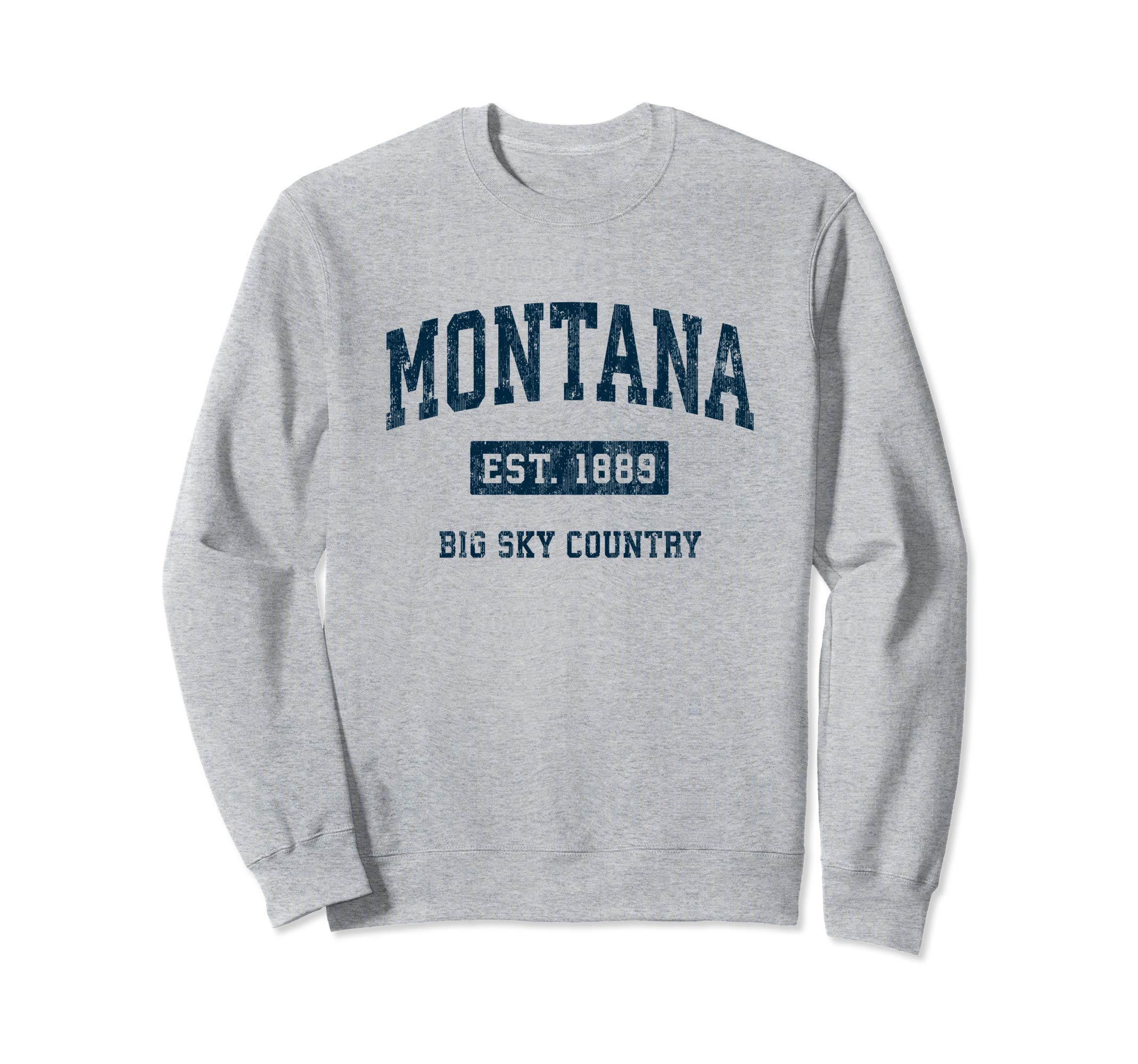 Montana Retro T-Shirts & TeesMontana Vintage Athletic Sports Design Navy Print Sweatshirt