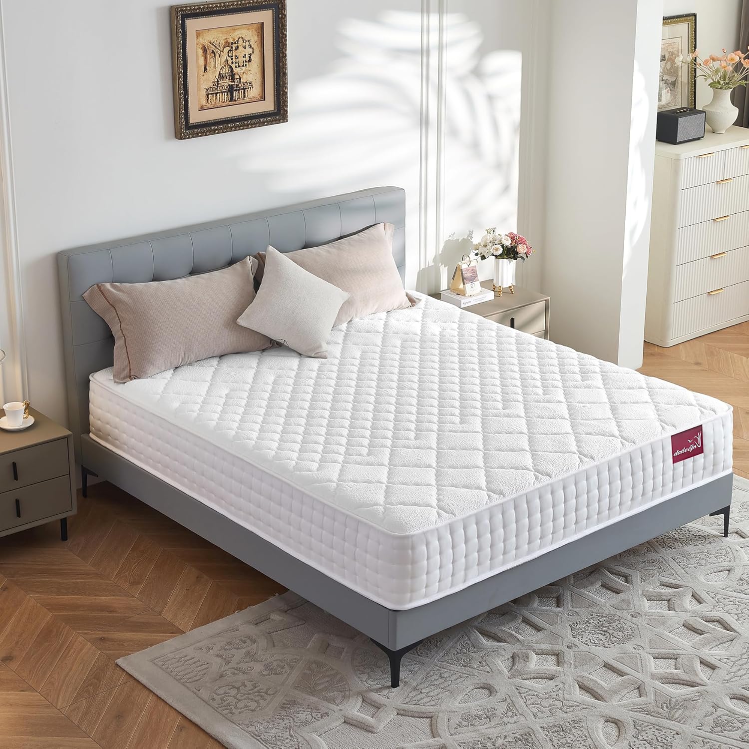 Double Mattress 4FT6 | 9.5" Memory Foam & Pocket Sprung | 9-Zone Orthopedic Support, Breathable Cover, Motion Isolation,Medium Firm,Edge Support 135x190x24cm image 2