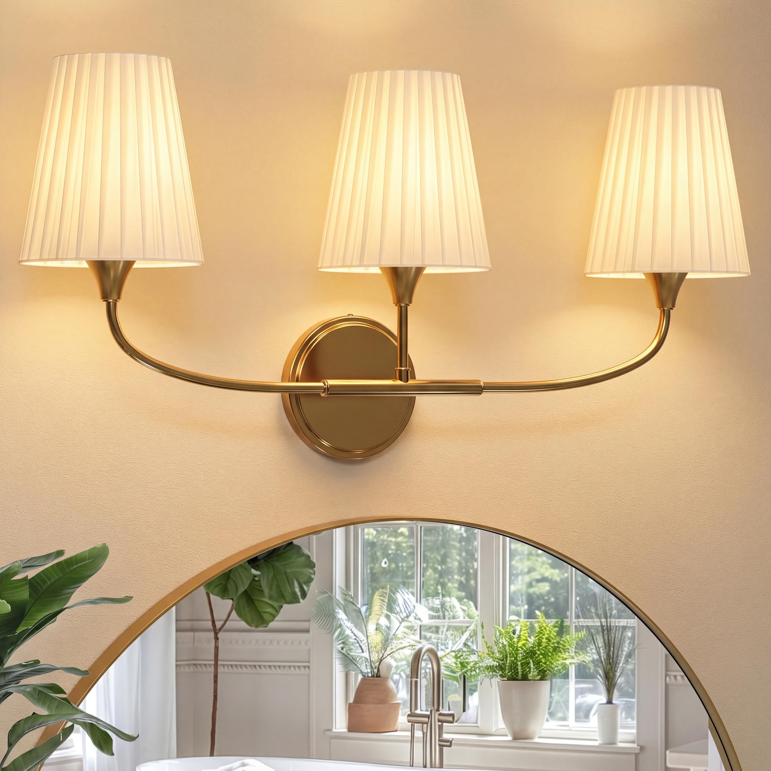 Photo 1 of Lanxithen 3-Light Gold Vanity Light