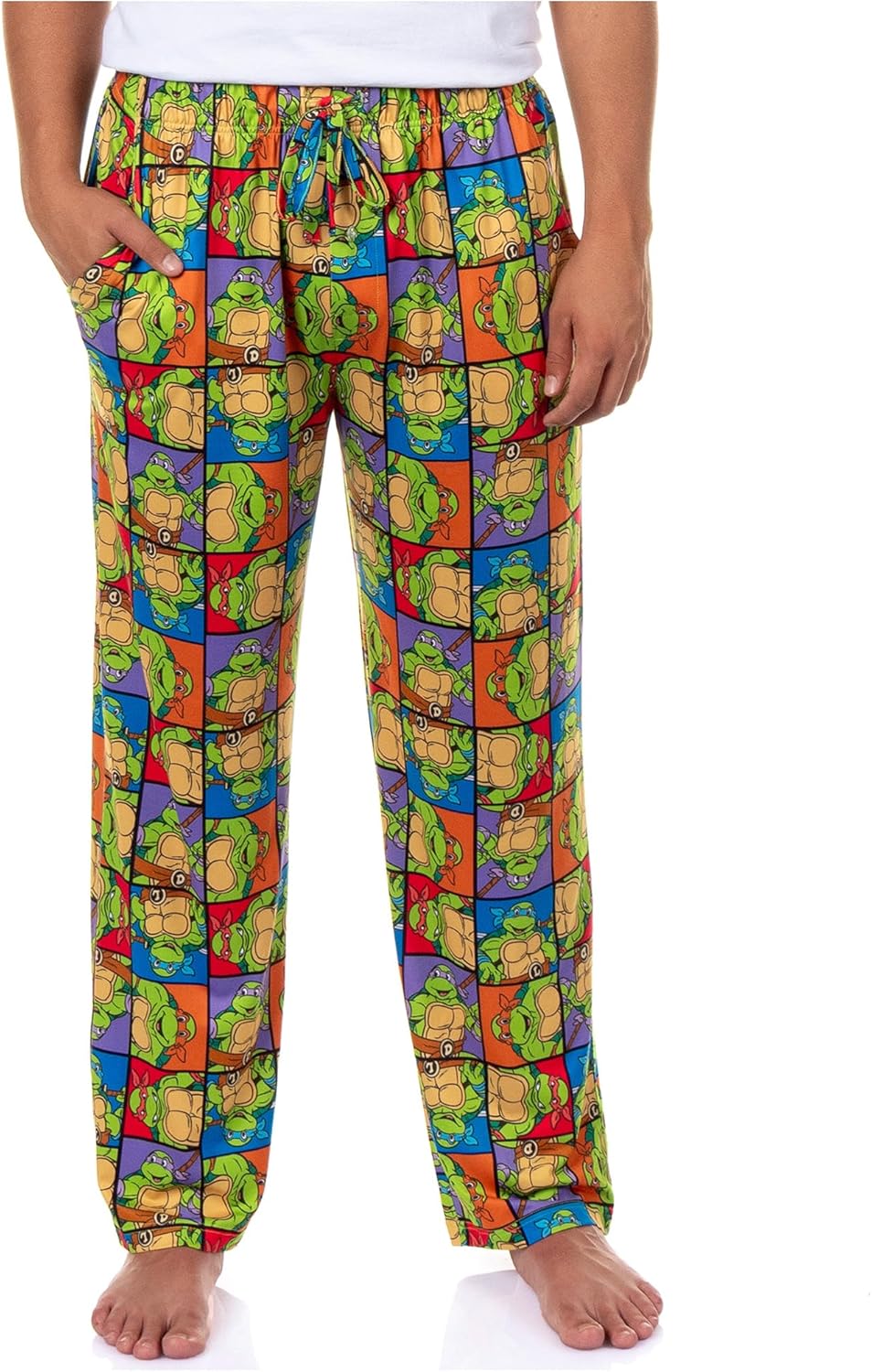 Teenage Mutant Ninja Turtles Pajama Pants Men's Character Grid Loungewear Sleep Bottoms
