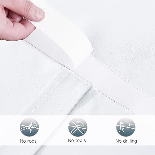 Miniatura 3 de PONY DANCE Cortinas de puerta de luz lateral para puerta delantera, persianas opacas con aislamiento térmico para puerta francesa, privacidad