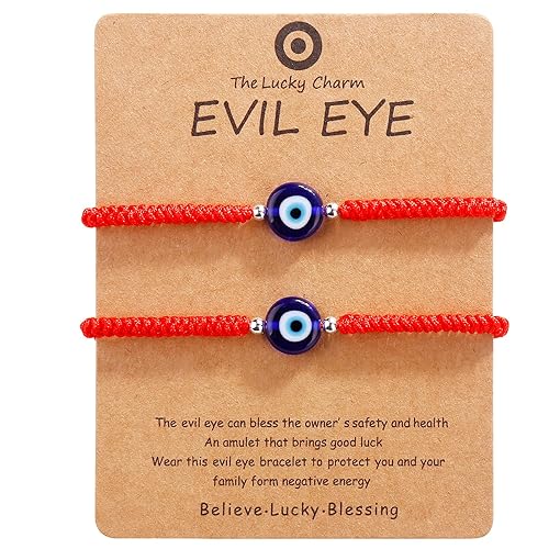 Miniatura 1 de Handmade String Red evil eye bracelets blue evil eye jewelry bracelet for women men teen girls boy pack of 2 braclets mal de ojo bracelets ojo turco