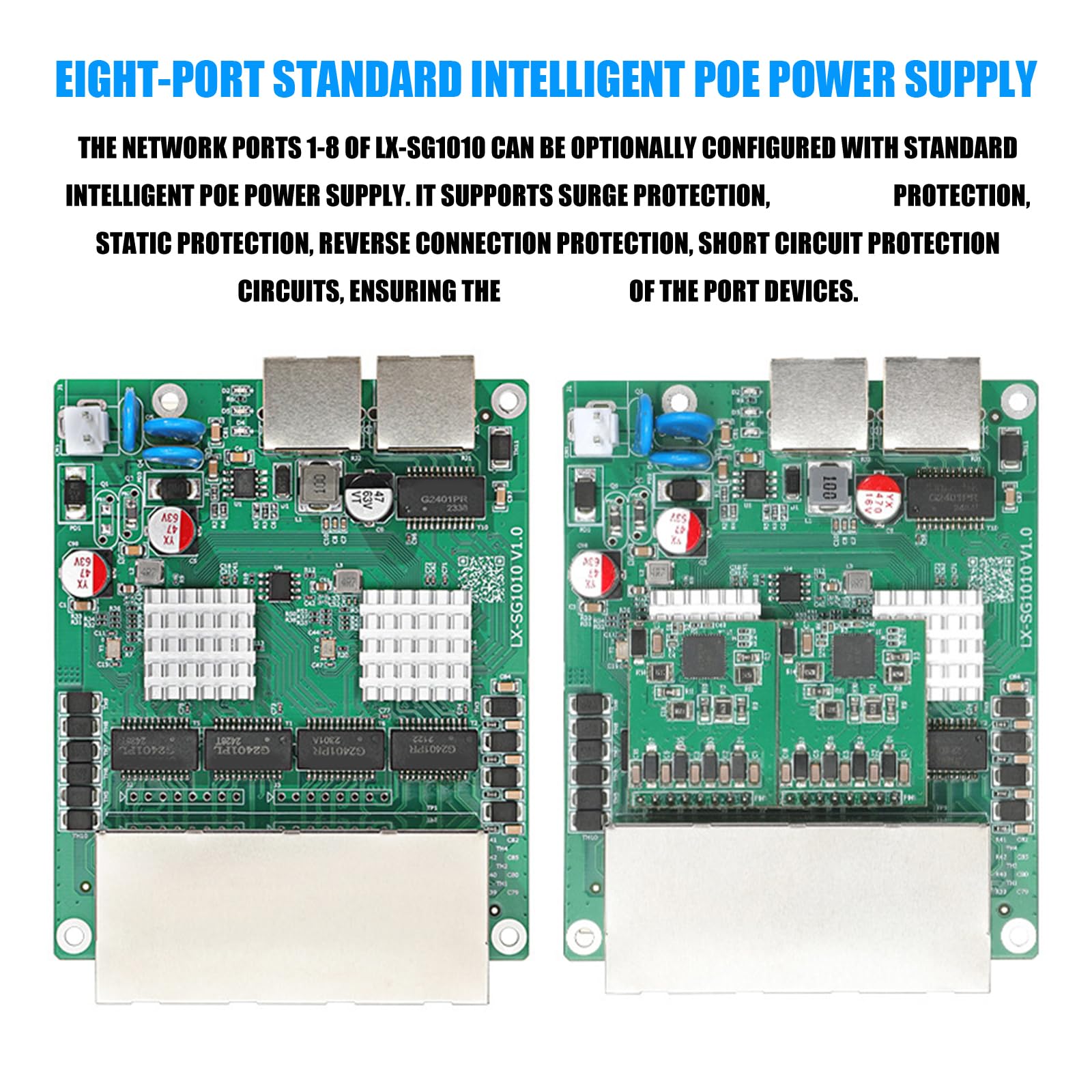 Switch di rete Gigabit a 10 porte 8 PoEs Port Plugs and Play Design per una facile installazione e configurazioni