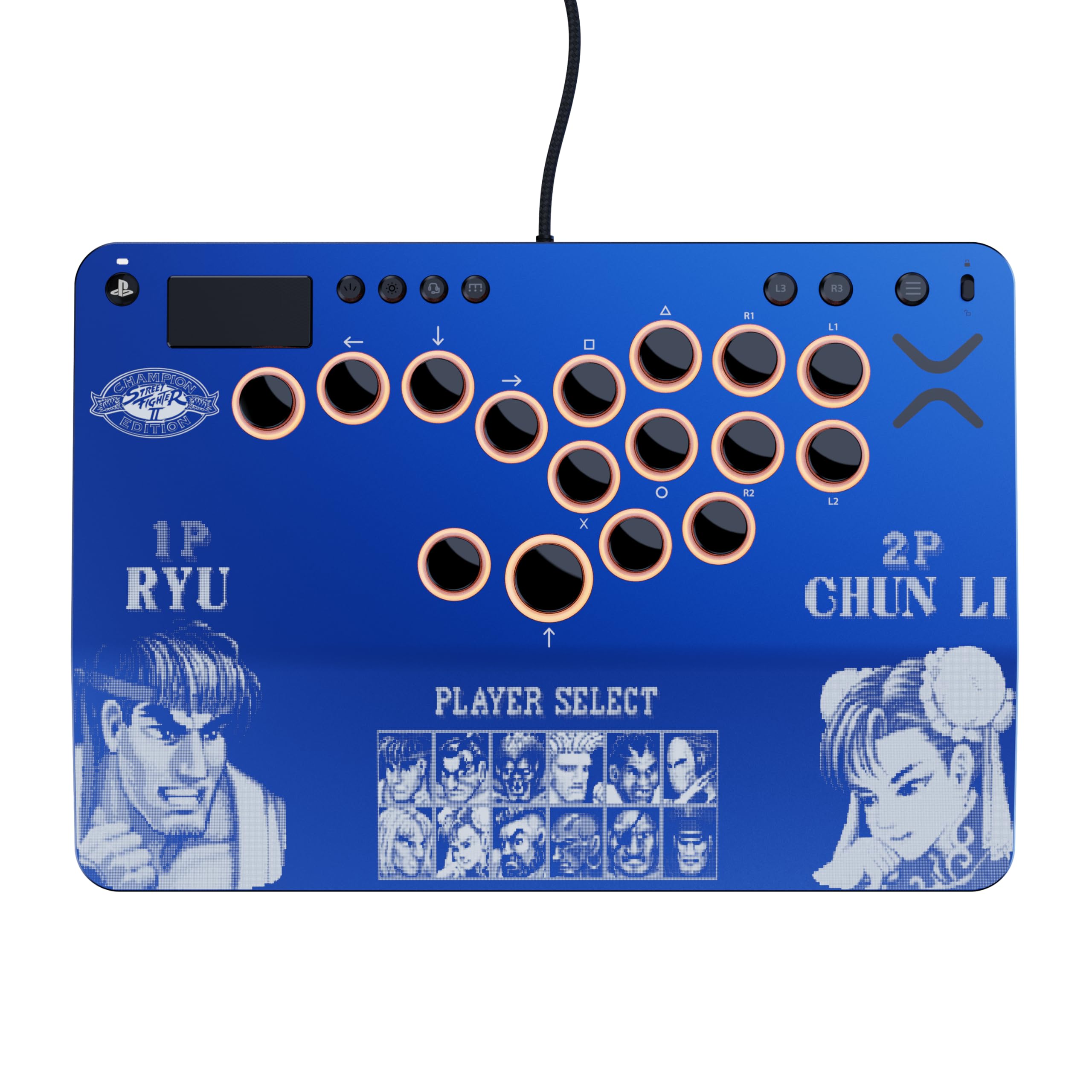 Victrix Pro KO Leverless Fight Stick - Street Fighter II: Champion Edition, con licenza ufficiale Capcom e PlayStation, compatibile con PS4, PS5 e PC, con switch RGB hot swappable, design ergonomico - 3