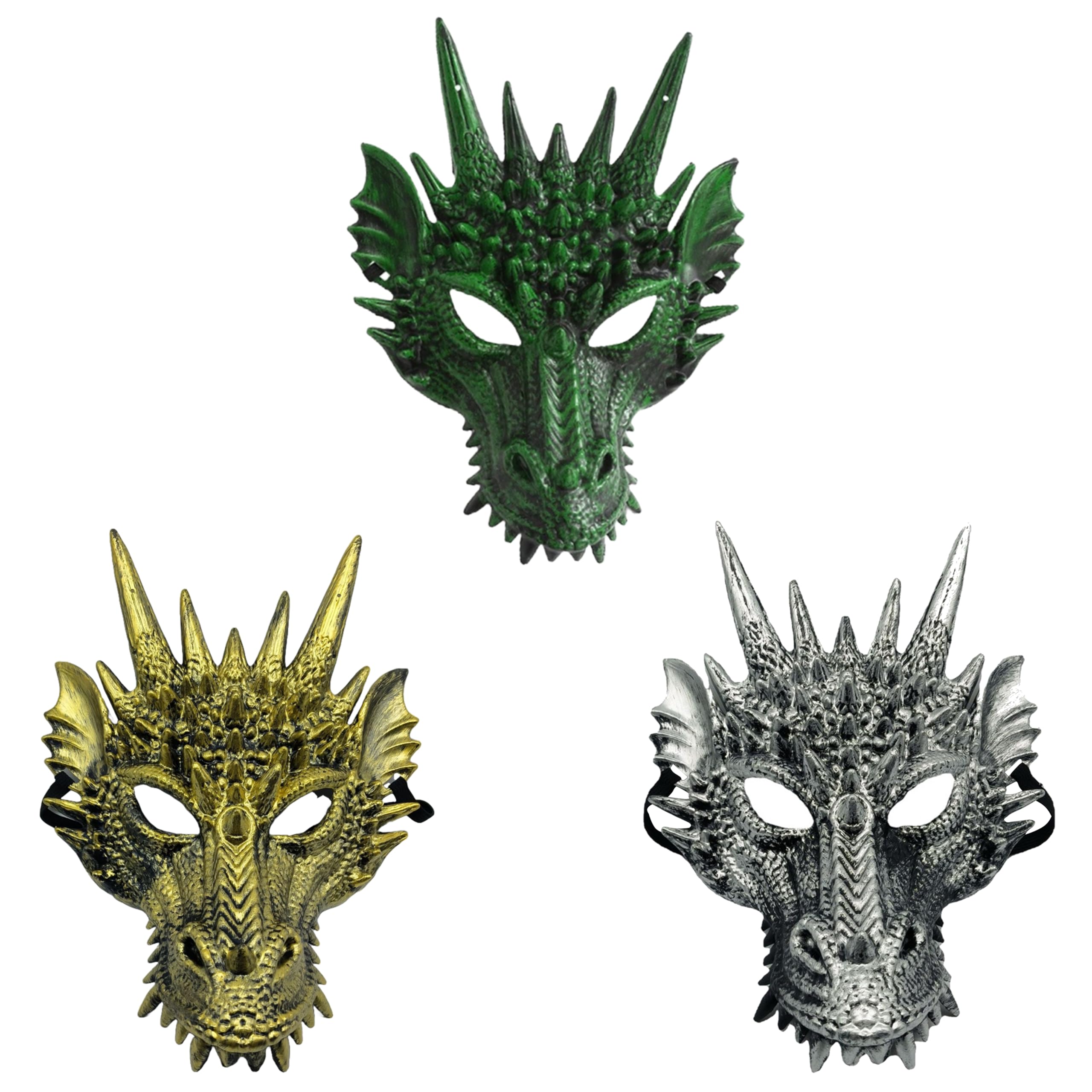 Komonee 3 x Dragon Mask Halloween Adult Drake Lizard Costume Party Game Unisex Fancy Dress Up GOT Outfit Dungeons Thrones — image 1