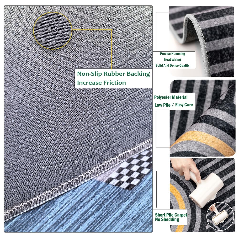 Läufer Teppich Flur rutschfest 120x360cm Gelb Teppichläufer Lang Meterware Waschbar Küchenläufer KorridorEinfarbig Polyester Wohnzimmer Schmutzfangmatte