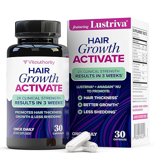 Vitaminas para el crecimiento del cabello para mujeres y hombres  Suplemento bloqueador Lustriva y DHT para cerraduras más gruesas y llenas, biotina