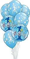 Vista 1 de Qualatex Caja de 7 piezas de ramo de globos, círculos de primer cumpleaños Stars-Boy