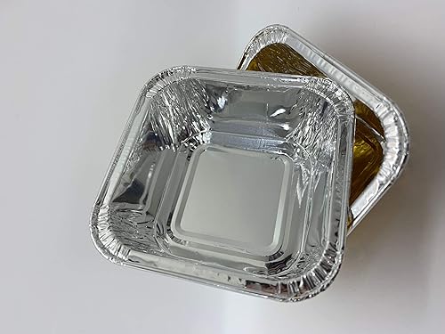 Miniatura 5 de KEISEN Vasos cuadrados de papel de aluminio desechables de 3 pulgadas, 3 onzas, paquete de 100 unidades de 3.0 fl oz para muffins, cupcakes,