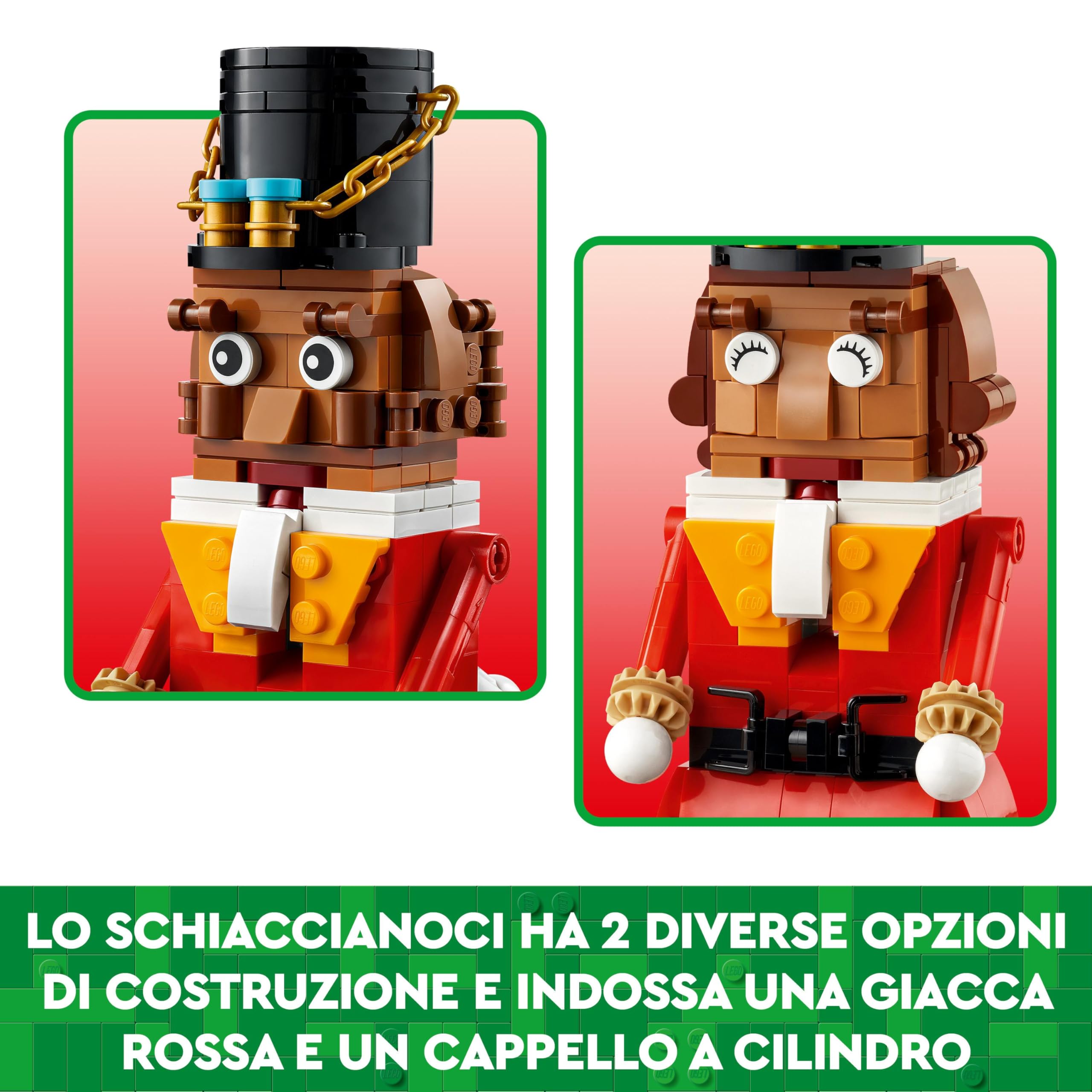 LEGO Albero di Natale + Schiaccianoci Set di giocattoli da costruzione festivi, riempitivo per calze o decorazioni natalizie, attività di artigianato familiare, idea regalo 40573 + 40640
