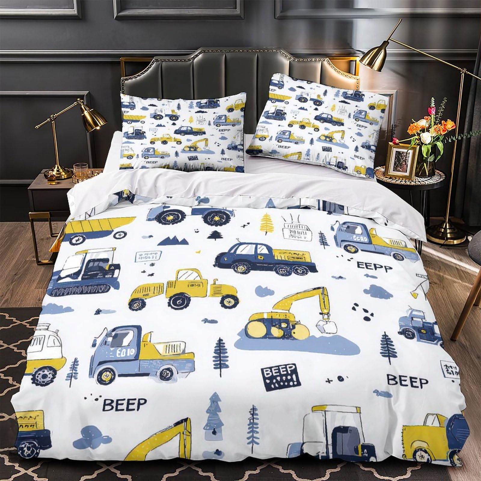 Housse de couette 140x200 véhicules pour une chambre d'enfant douce et ludique
