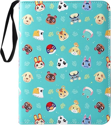 Miniatura 1 de Carpeta de cuero sintético con 4 bolsillos para tarjetas coleccionables con soporte para álbumes de tarjetas Amiibo, protector para tarjetas Amiibo,