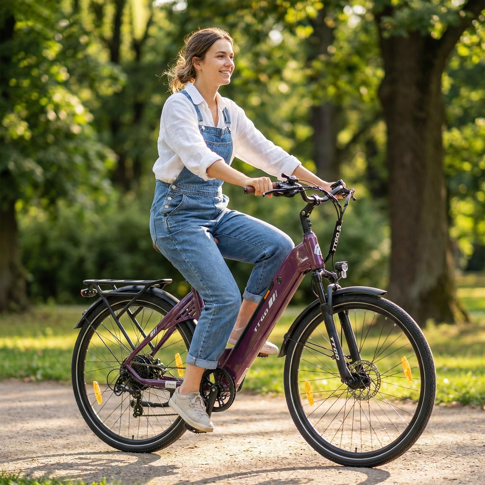 ttgo 28 Zoll E-Bike für Damen Herren, Trekking Ebike 36V 20Ah Akku Drehmomentsensor, 250W Motor 25 km/h 7-Gang, 80–120 km Reichweite, Hydraulische Scheibenbremsen, LCD Display, C3 PRO