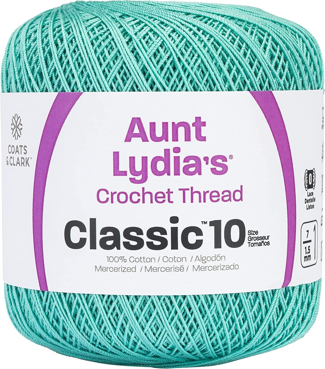 C&C Aunt Lydia's Classic Crochet Sz10 Aqua