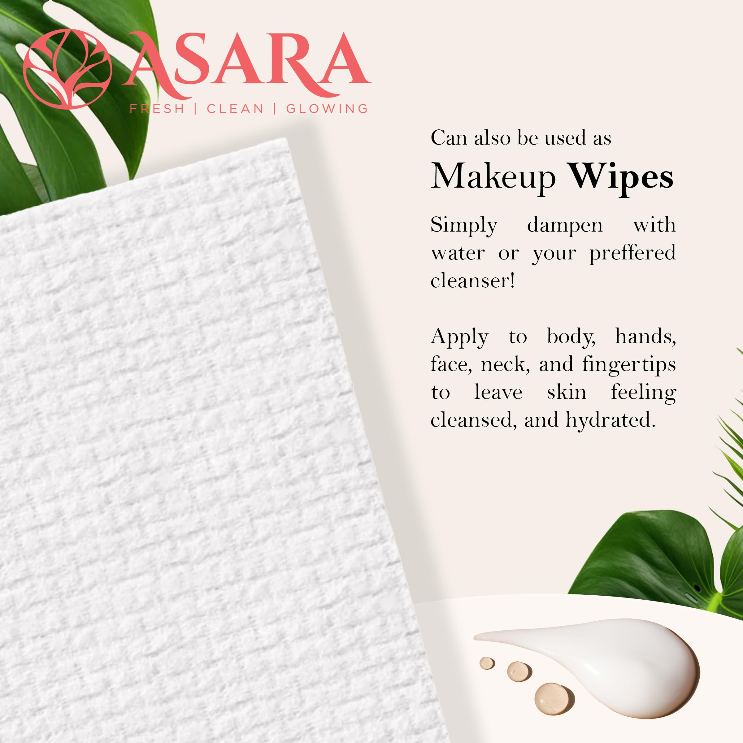ASARA NEW YORK PROBIOTIC SKIN CIENCE Toallitas faciales desechables extra grandes desmaquillantes con agua para piel sensible Toallitas veganas orgánicas y biodegradables 100 unidades
