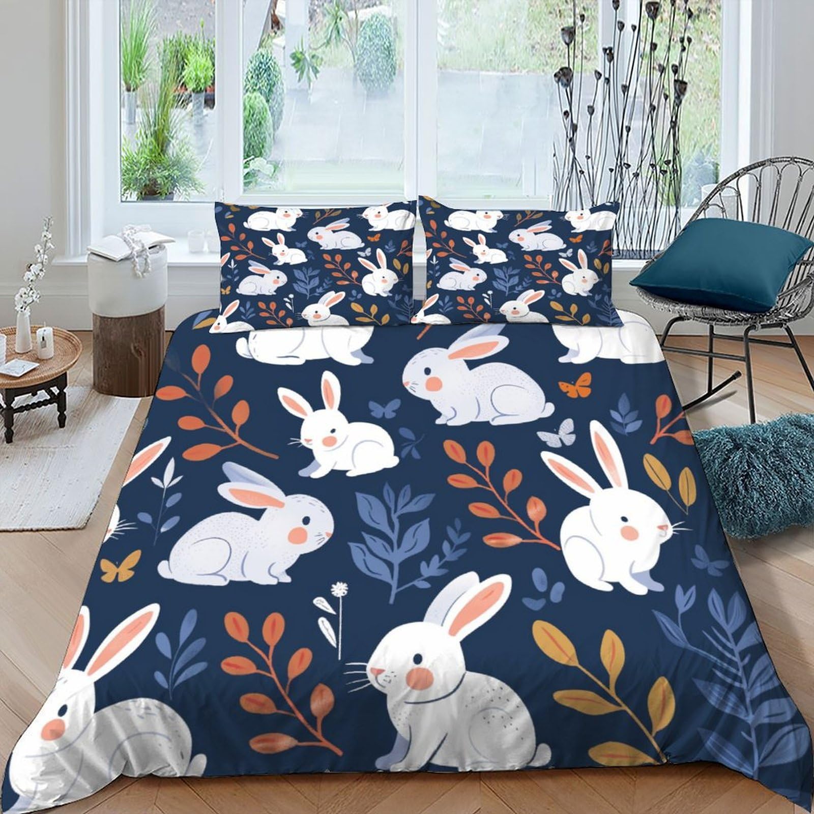 Parure de lit motif animal Bunny pour transformer votre chambre adulte en un cocon 220x240cm