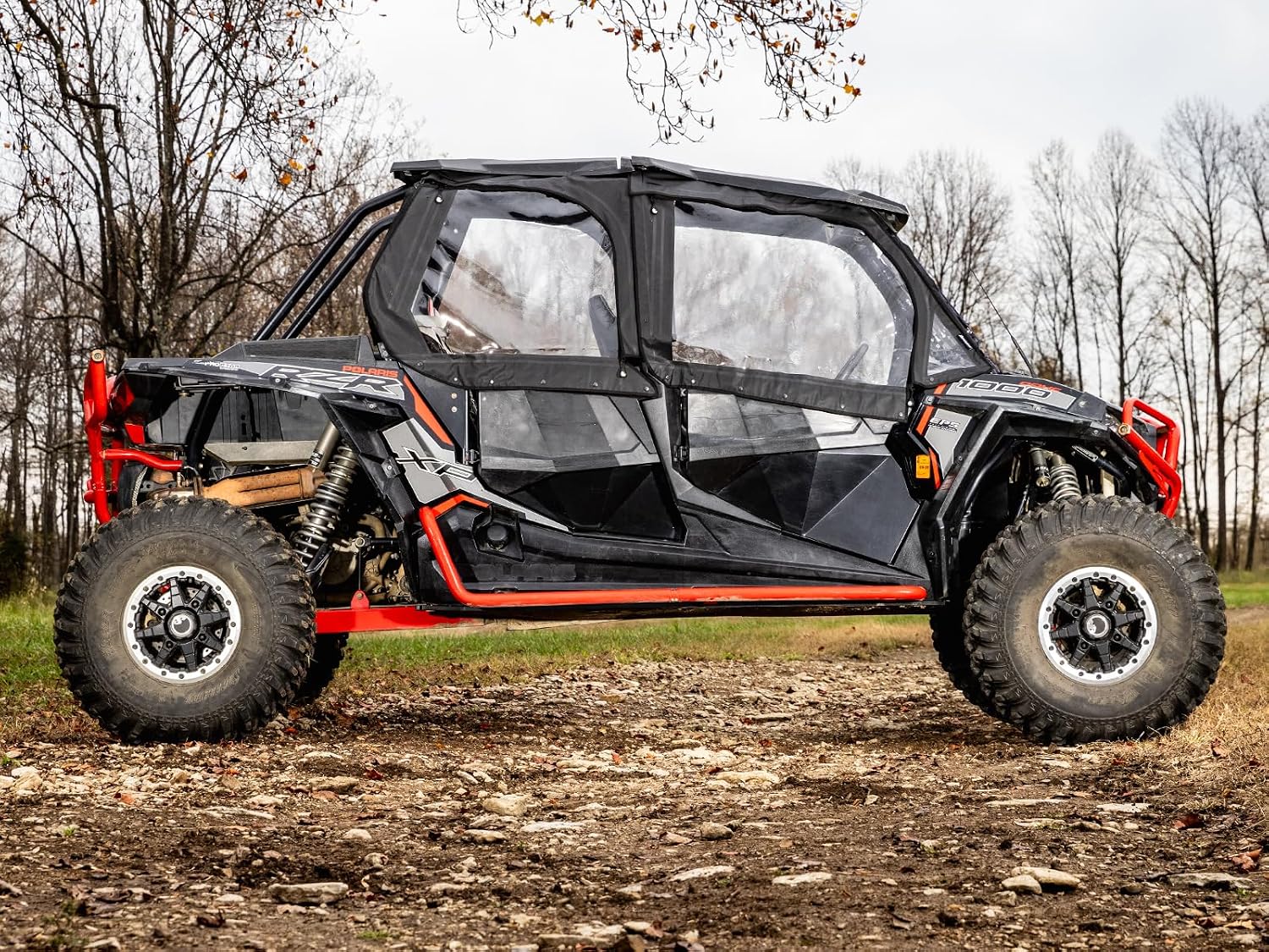 SuperATV Primal Soft Cab Enclosure Upper Doors for 2016+ Polaris RZR XP 4 Turbo | Resistant to Abrasions | Windows Open for More Airflow