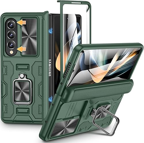 Miniatura 155 de VEGO Funda para Galaxy Z Fold 4 con cubierta de cámara deslizante y funda de protección de bisagra con protector de pantalla Cubierta protectora