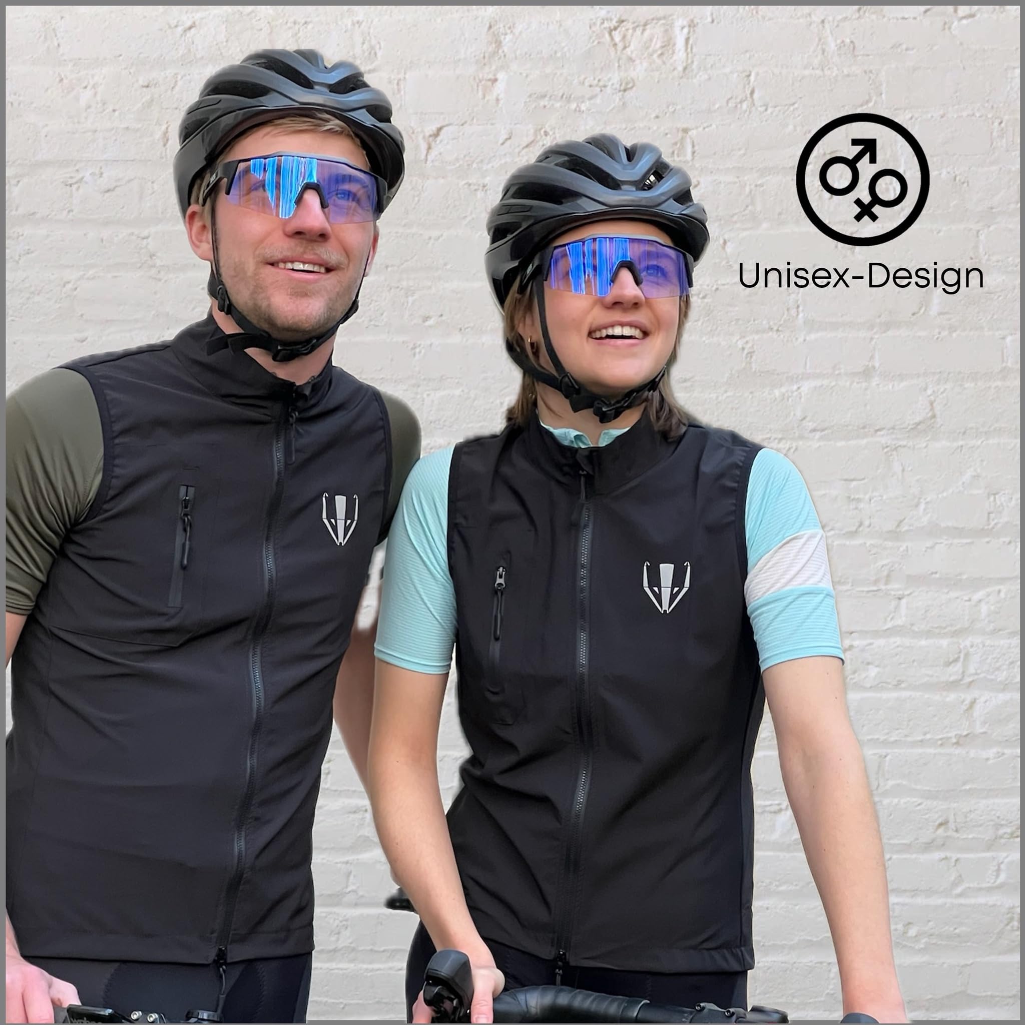 DACHS Photochromatische Sonnenbrille für Rennrad - Unisex UV400 Selbsttönende Fahrradbrille – Rote/Blaue Gläser