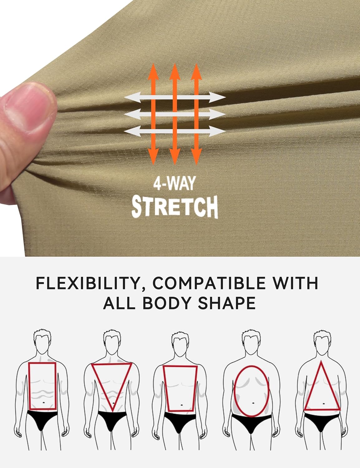 Little Donkey Andy Men's Sun Protection Capri Shorts UPF50+, Quick-Dry Performance 3/4 Hiking Pants Ripstop - Image 5