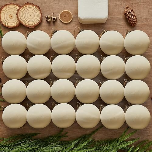 24PCS Light Scented Velvet Christmas Balls Ornament Shatterproof Velvet Xmas Tre