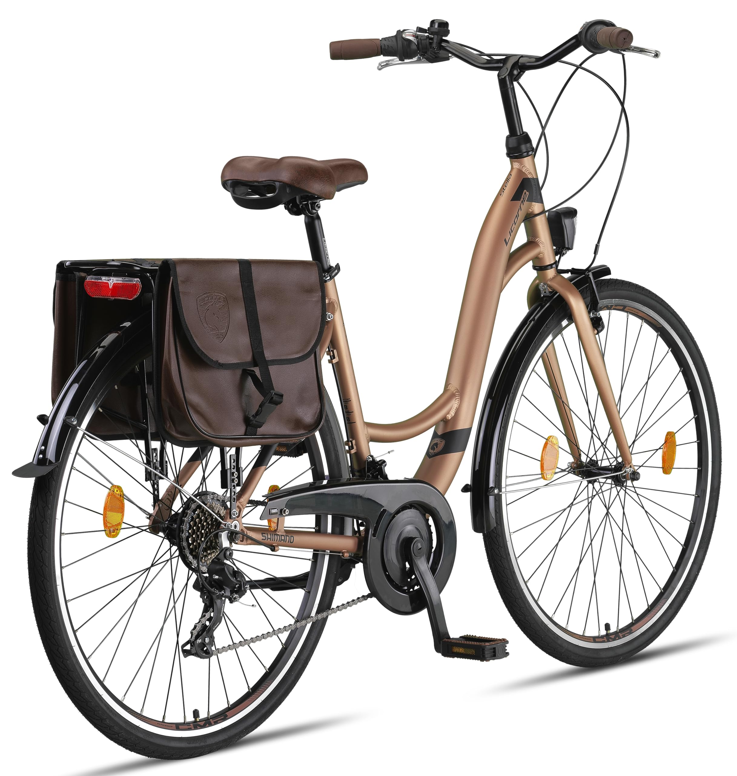 Licorne Bike Stella Plus Premium City Bike in 26 und 28 Zoll Aluminium Fahrrad für Mädchen, Jungen, Herren und Damen - 21 Gang-Schaltung - Hollandfahrrad StVZO