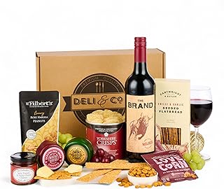 Thornton and France Wine and Cheese Gift Set With Red Wine & English Artisan Cheese | Luxury Wine Hampers Gift Baskets | Gourmet Gifts for Couples | 8 Delicious Items