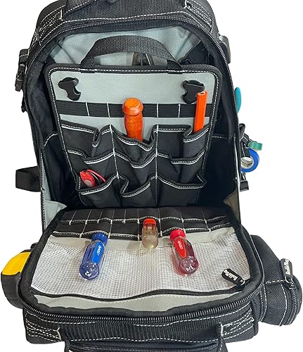 Miniatura 4 de Mochila de 80 bolsillos para herramientas  Mochila de herramientas para electricistas de alta resistencia, bolsa de herramientas duradera, bolsa de