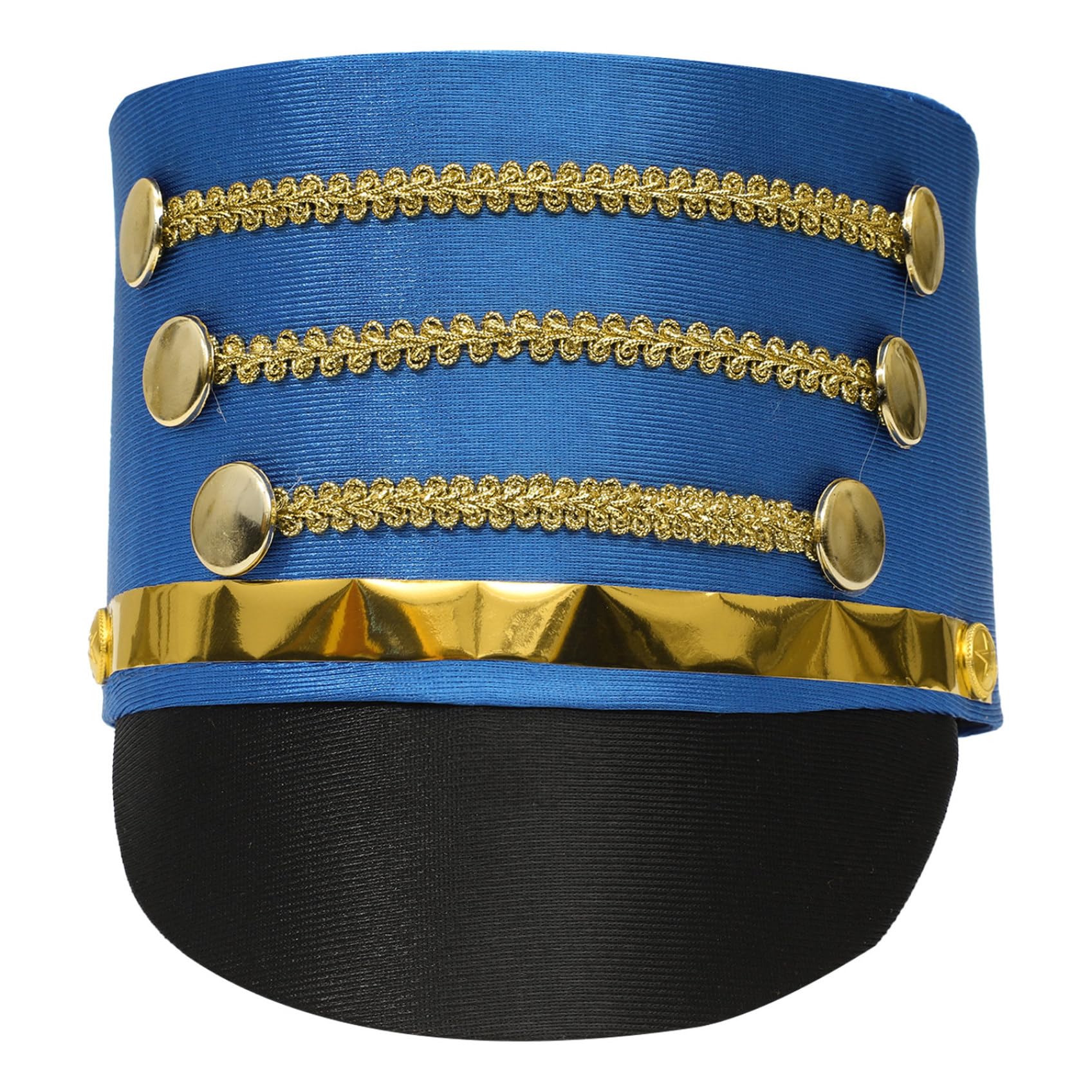 Miutii Adult Kids Drummer Marching Band Hat Majorette Drum Major Hat Orchestra Hats for Halloween Cosplay Party Navy Blue One Size