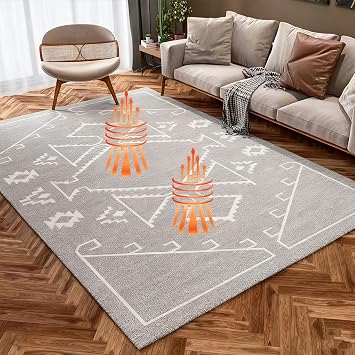 Smart Graphene Electric Rug with Thermostat, 110V/220V Adjustable Heating Carpet, Heating Floor Mat Large, Easy Clean Fabric, for Office and Home50 * 80cm