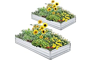 Galvanized Raised Garden Beds: 4'x8'x1' Metal Planters for Veggies and Herbs