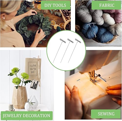 Miniatura 7 de 200 alfileres en T, pasadores de costura de 2 pulgadas, pasadores de peluca de acero inoxidable para pelucas, alfileres en T para cabeza de espuma,