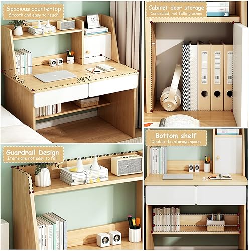 Miniatura 9 de QQXX Adorable juego de escritorio y silla de estudio mesa de estudio escolar de madera con cajones y silla de conejera escritorio de estudio para
