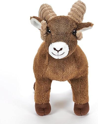 Miniatura 10 de The Petting Zoo Peluche de oveja de cuerno grande, regalos para niños, animales del zoológico Wild Onez, juguete de peluche de oveja, 12 pulgadas