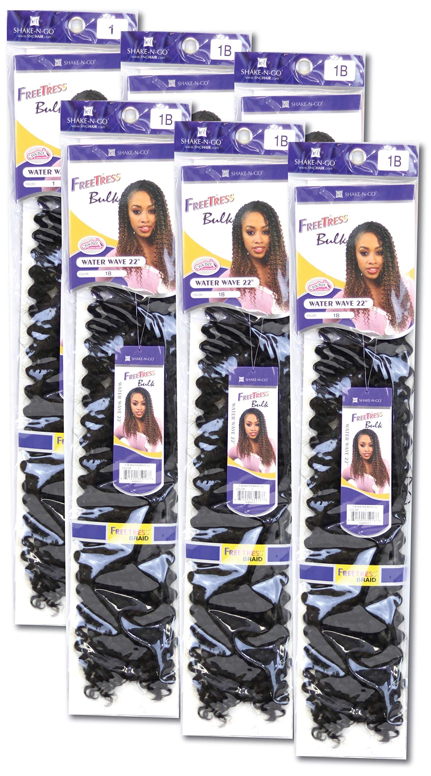 Amazon.com : WATER WAVE 22" (6-Pack, 2 Dark Brown) - Freetress Synthetic Crochet  Braiding Hair : Beauty & Personal Care