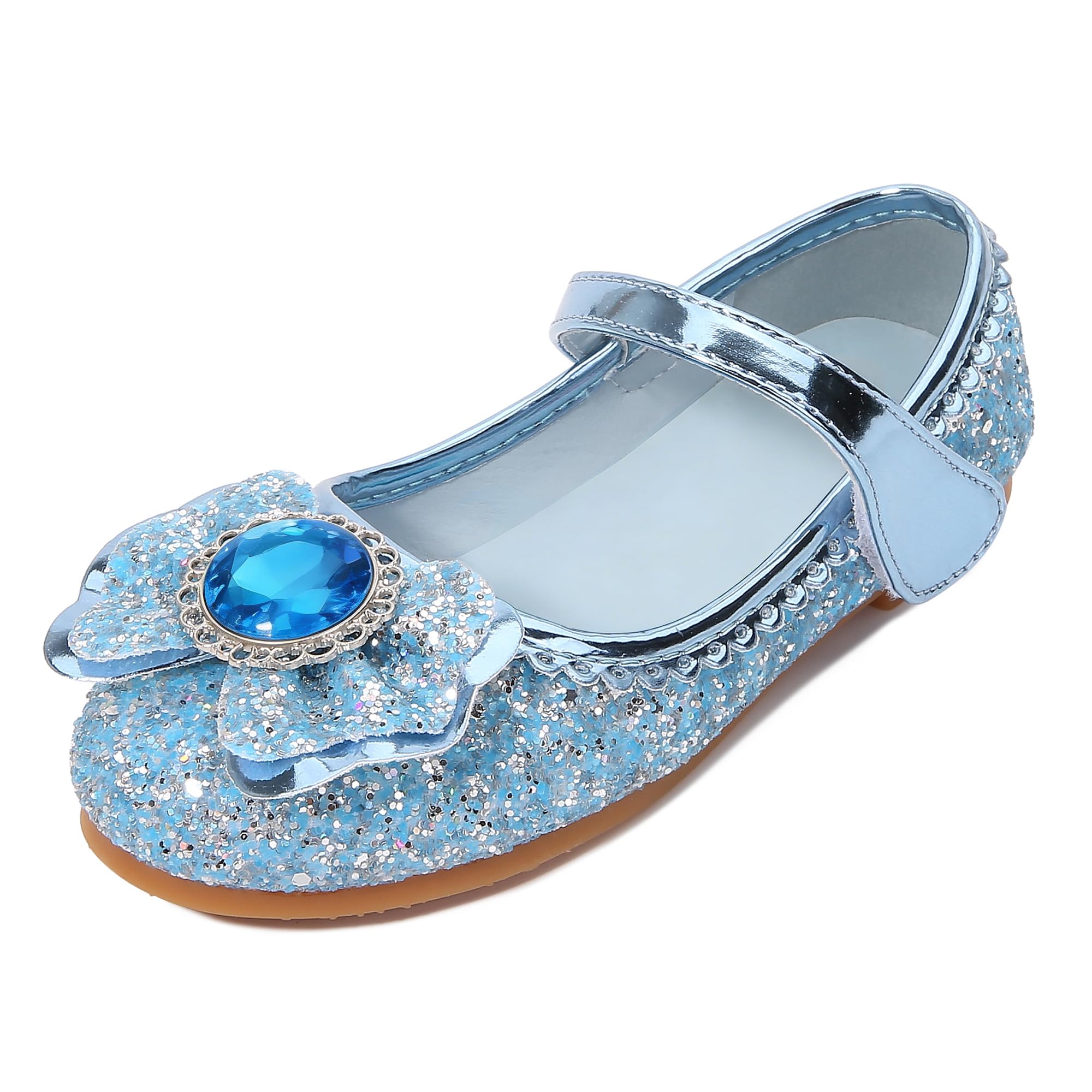 Zapatos de Vestir Niña Princesa Zapatos de Disfraz Punta Cerrada Navidad Cumpleaños Regalo Sandalias de Vestir Sin Tacón Lentejuelas Cosplay Carnaval Halloween