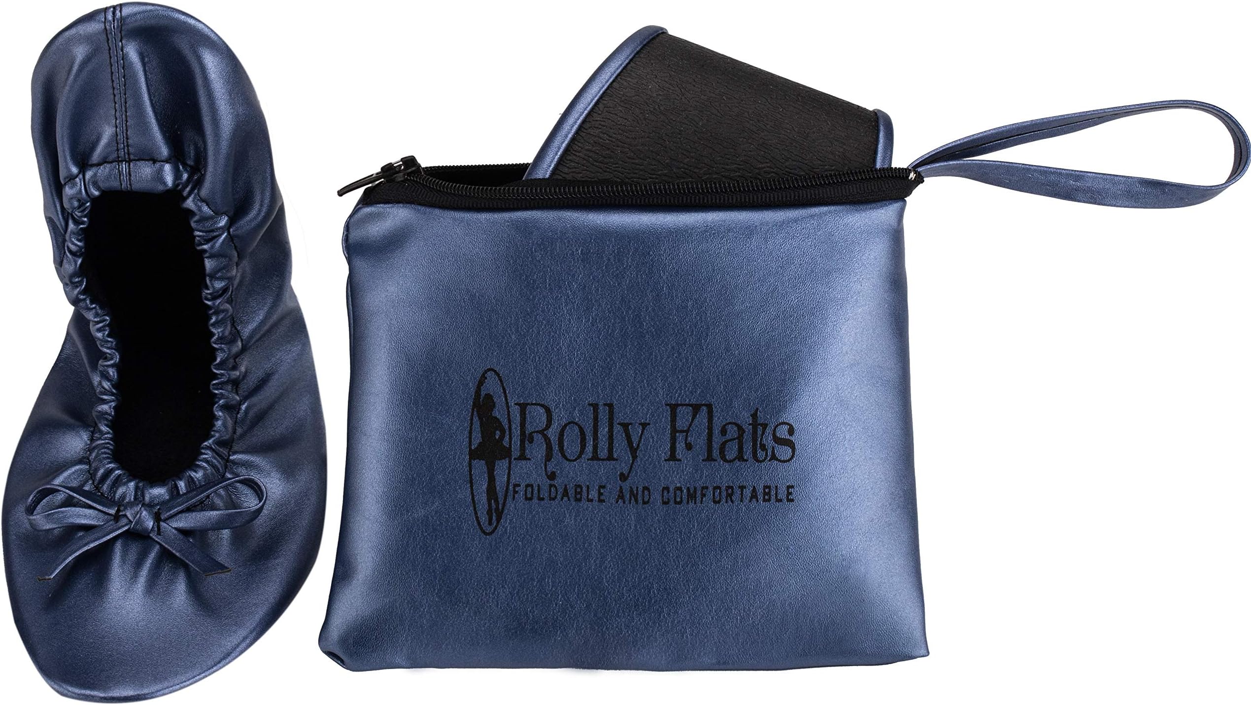 Rolly Flats - Women's Foldable Portable Pumps Flats Ballet Shoes with Carrier Pouch Bag