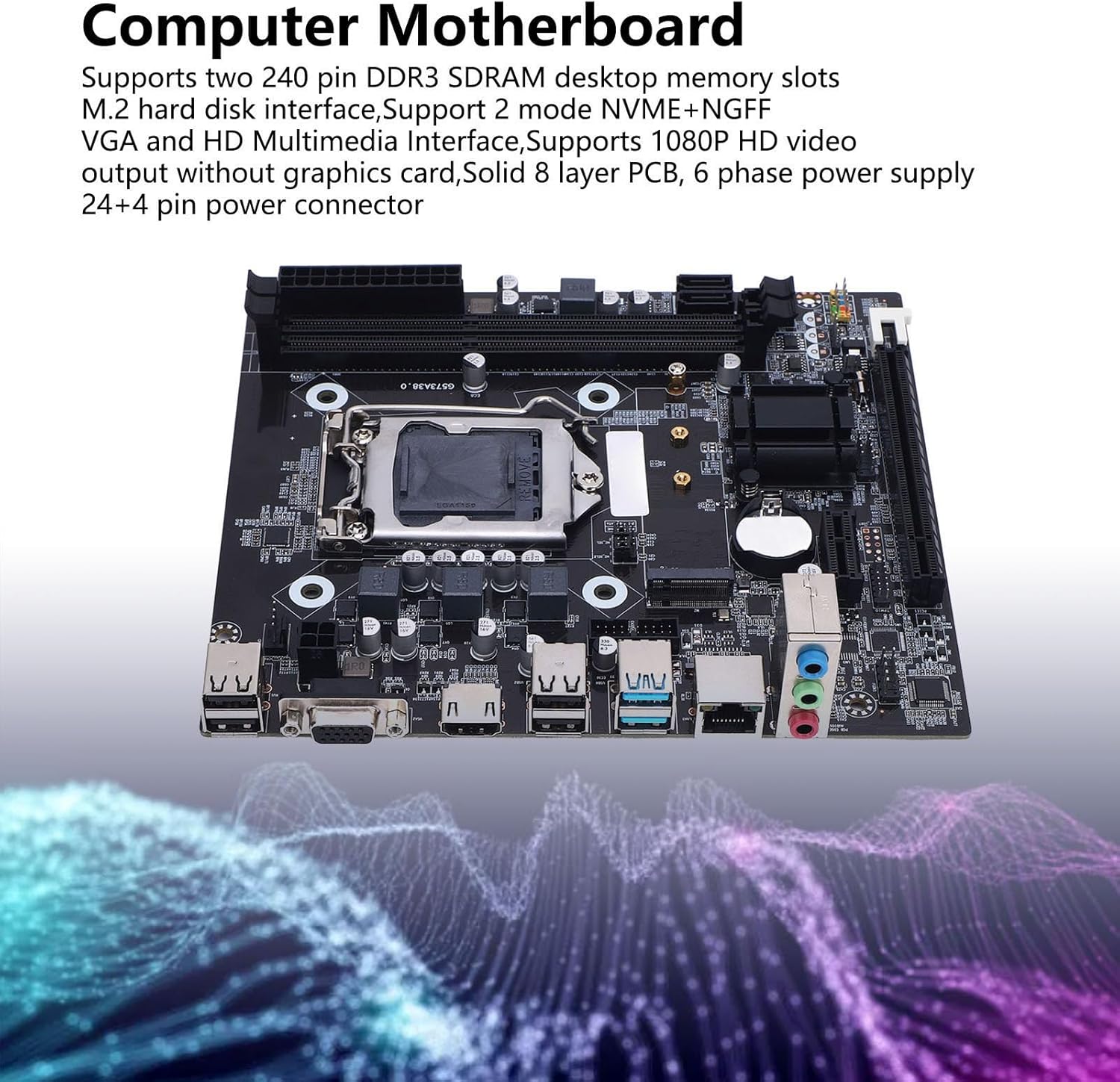 H81 Gaming Motherboard, DDR3, M.2, LGA 1150, M ATX Motherboard, Support Core i3 i5 i7 4th Generation CPU Processors, Integrated LAN, PCI E x16