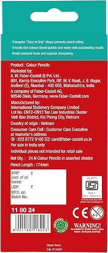 Miniatura 3 de Faber Castell 24 - Juego de lápices tricolores mejor agarre incluye plata y dorado