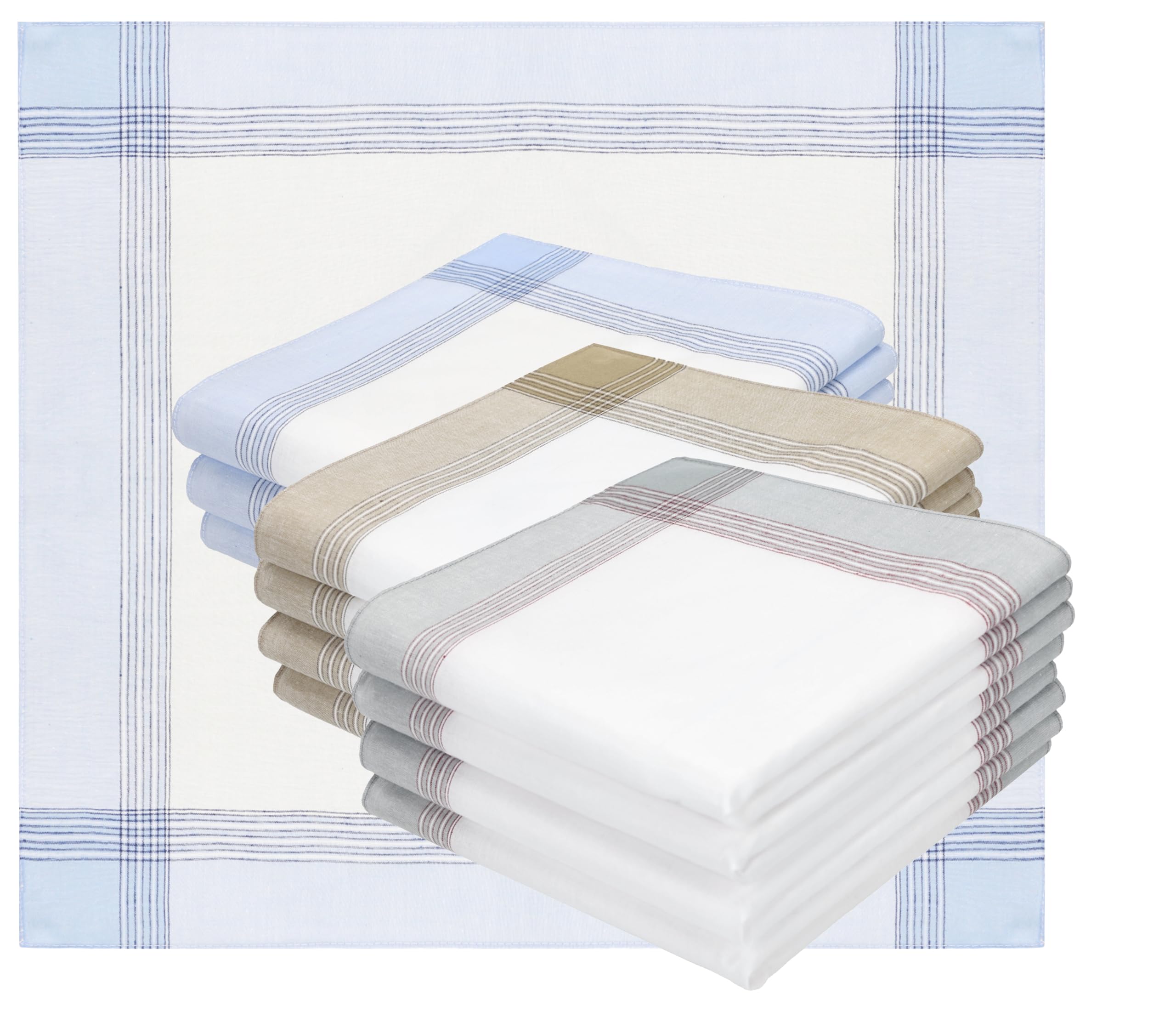 Betz 12 Stück Herren Stoff Taschentücher Set MARTIN Größe 40 x 40 cm 100% Baumwolle