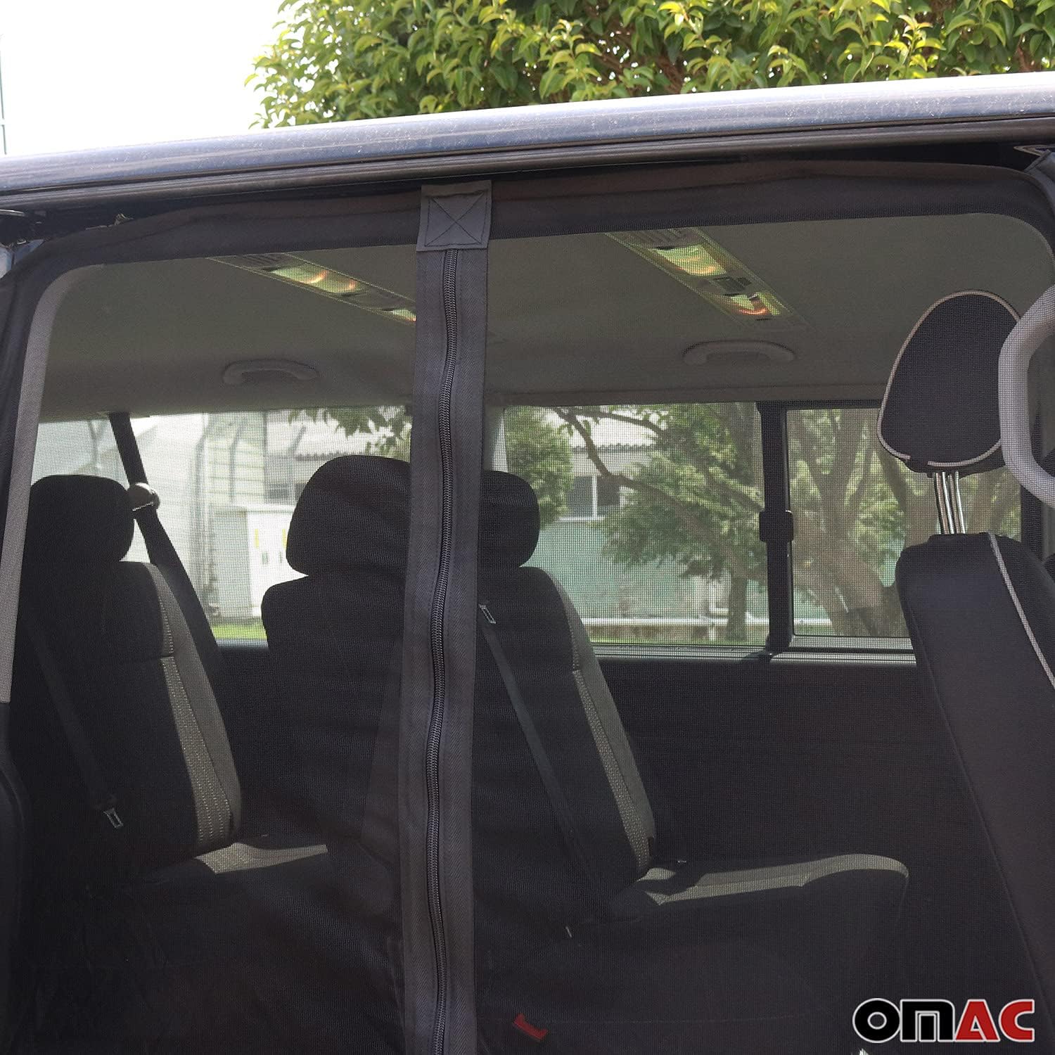 OMAC Mosquito Net Bug Magnetic Screen Sliding Door for VW Vanagon 1980-1991 Black 1 Pc