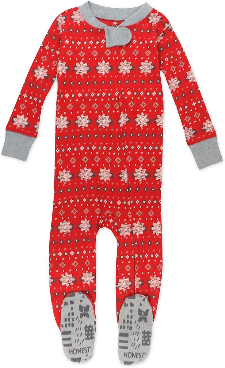 HonestBaby Pijama de una pieza para bebé, 100% algodón orgánico, antideslizante, para vacaciones
