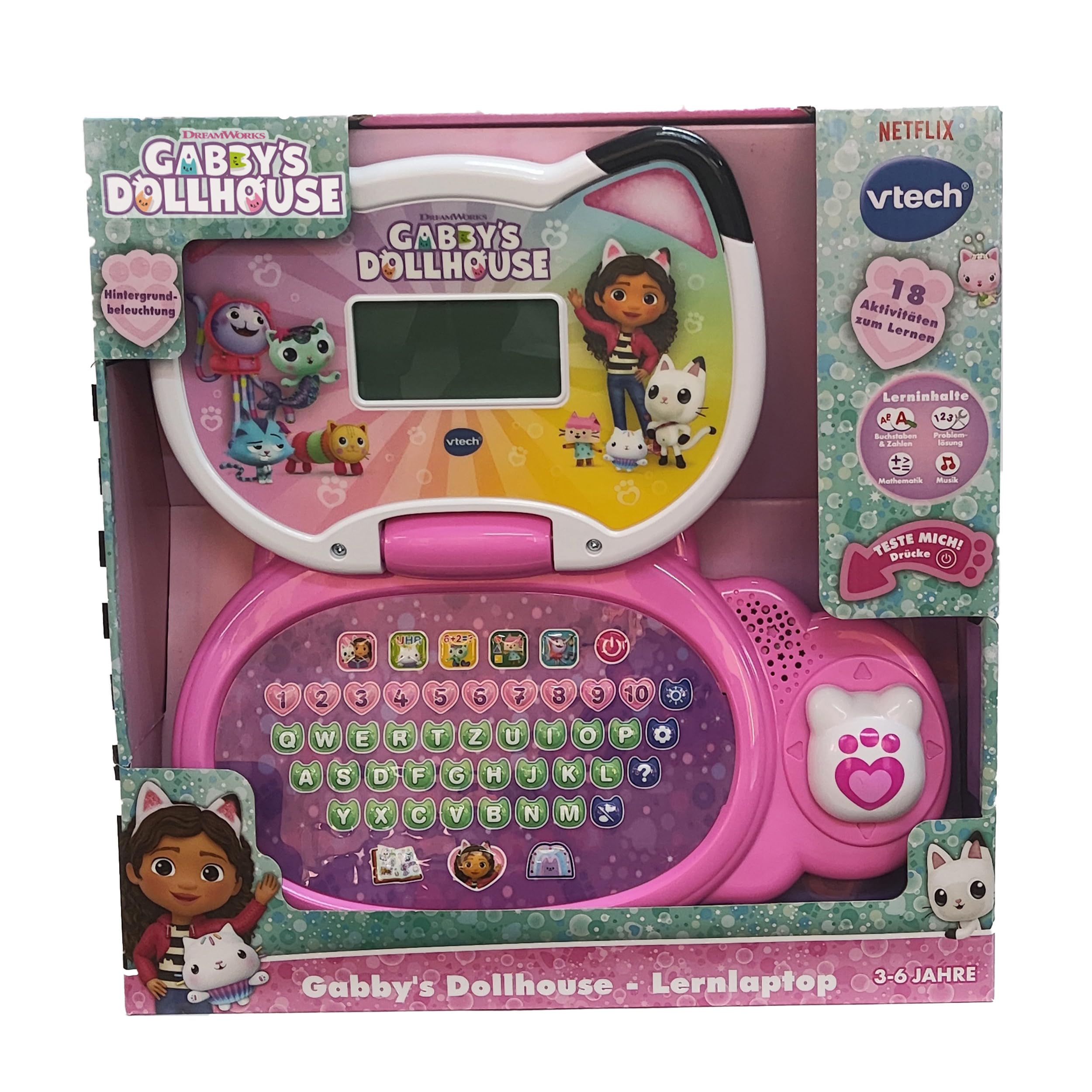 VTech Gabby's Dollhouse Lernlaptop - QWERTZ-Tastatur, 3-6 Jahre